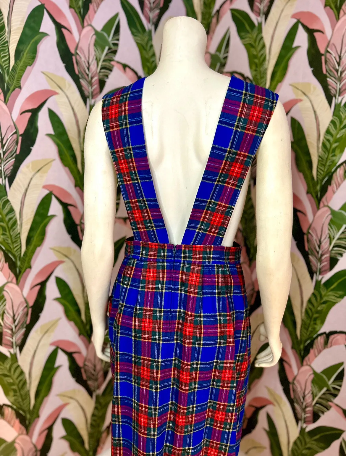 1970s Pendelton Plaid Apron Style Dress