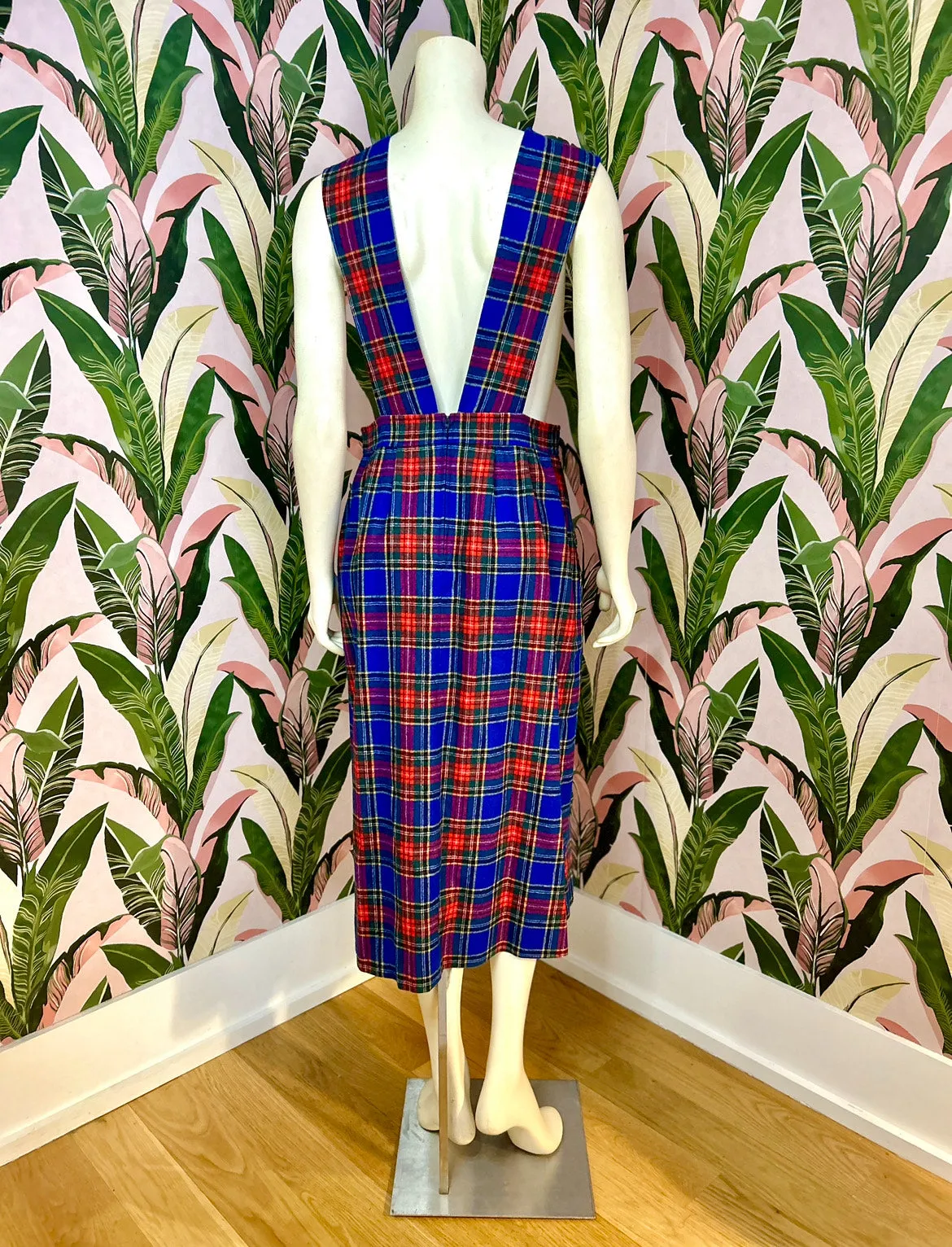 1970s Pendelton Plaid Apron Style Dress