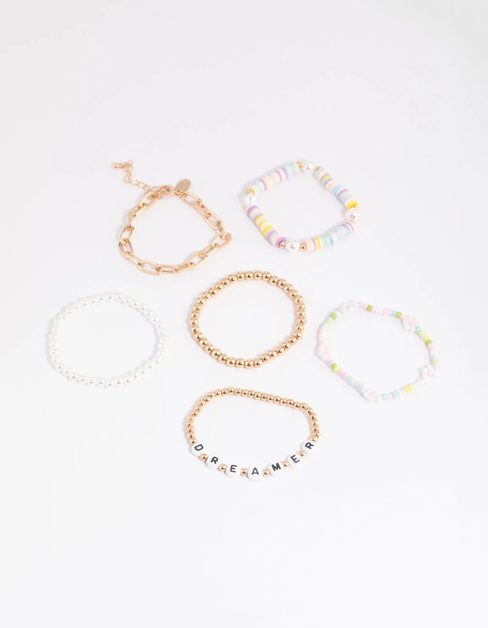 90s Colourful Pearl Bracelet Pack