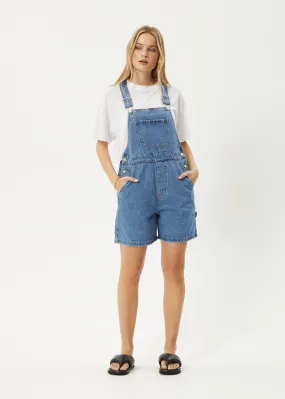 AFENDS Womens Lil Louis - Denim Overall - Worn Blue