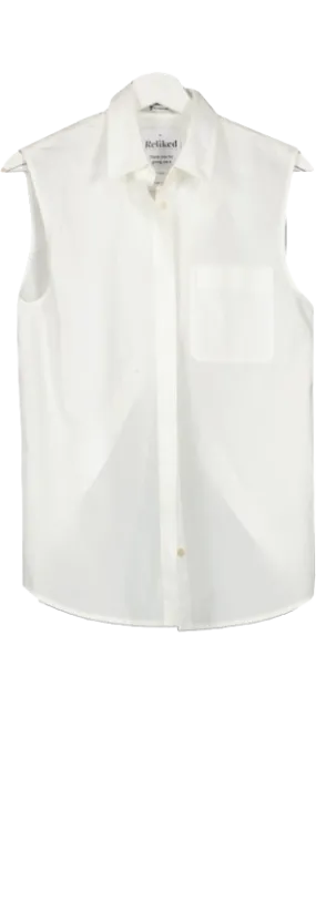 Alexander Wang White Sleeveless Shirt With Open Back UK S