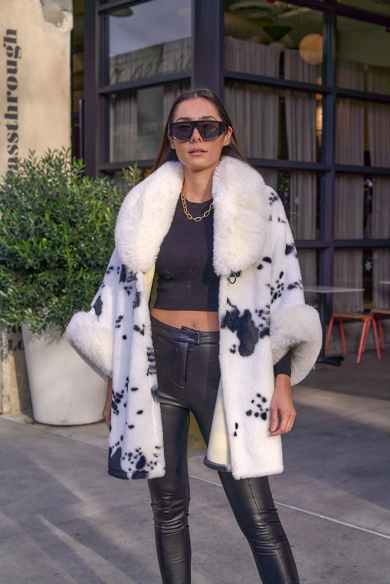 Animal Print Furry Coat