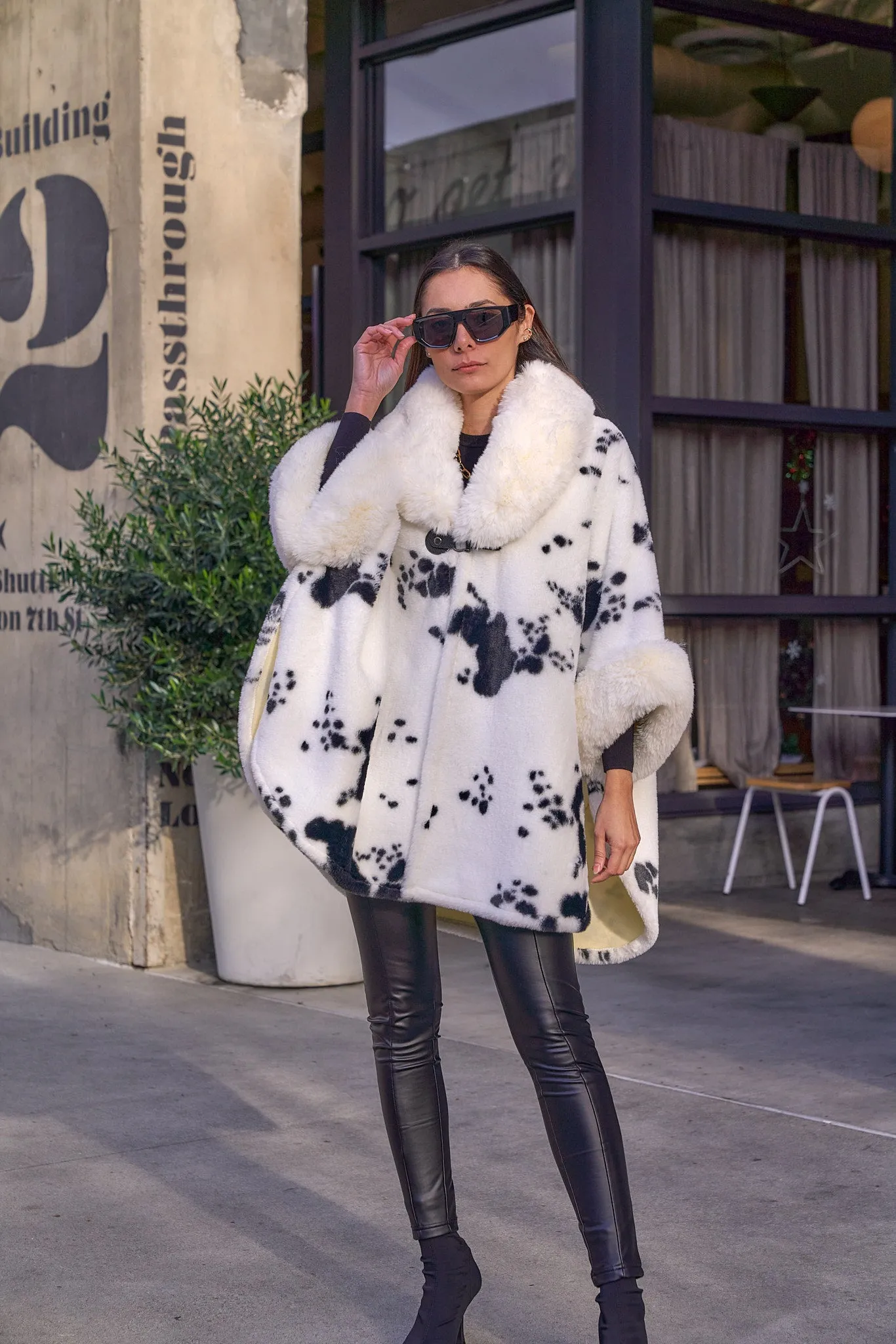 Animal Print Furry Coat