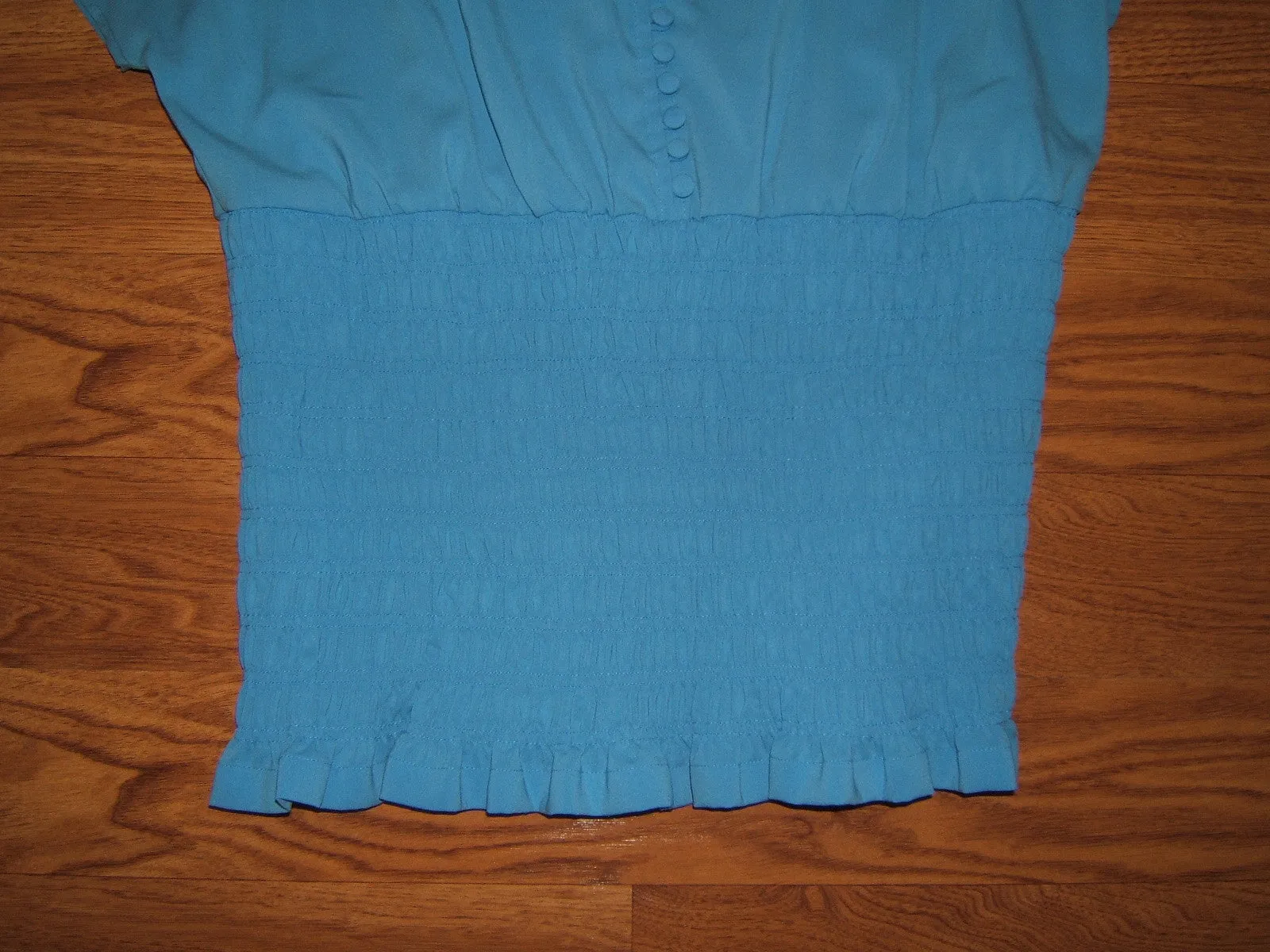 Apostrophe Blouse 97% Polyester 3% Spandex Female Adult L Blues Solid 15099 -- New No Tags