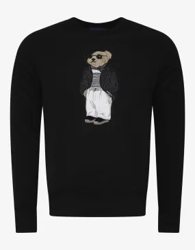 Black Bear Embroidery Sweatshirt