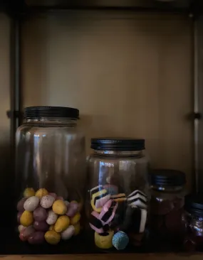 Black Lid Glass Storage Jar