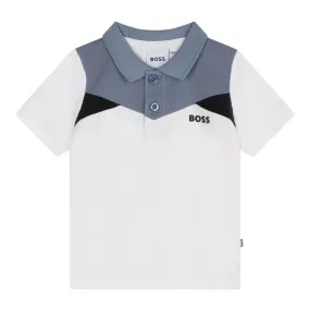 BOSS Baby Colour Block White Polo Shirt