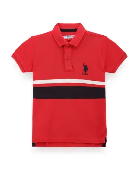 Boys Contrast Stripe Polo Shirt