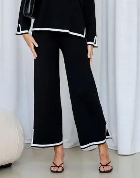 Brooklyn Contrast Knit Pants - Black/White