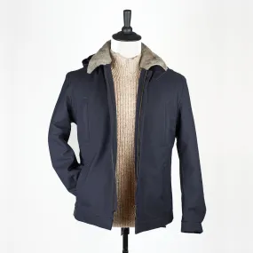 Bumfreezer jacket in Navy hopsack fabric