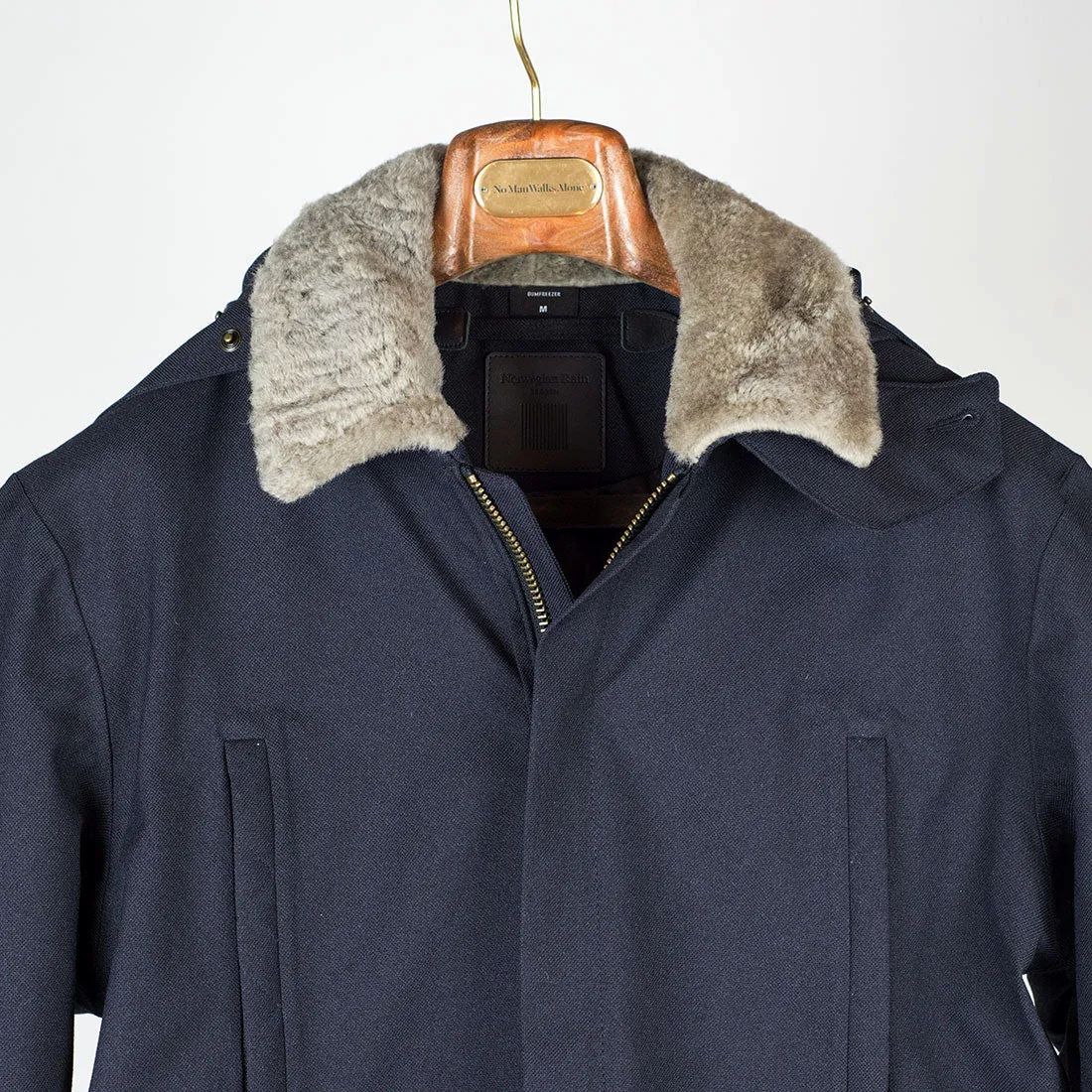 Bumfreezer jacket in Navy hopsack fabric