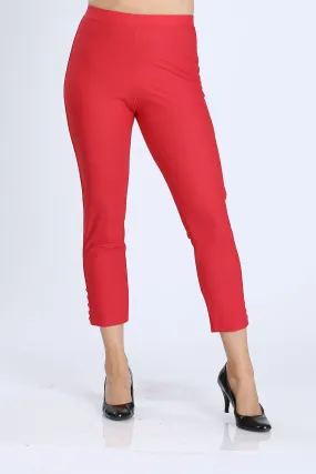 Button Hem Slim Crops