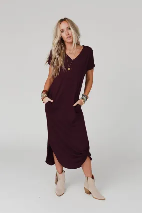 Call It Comfort Tee Dress - Plum