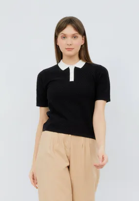 Contrast Collar Polo Shirt