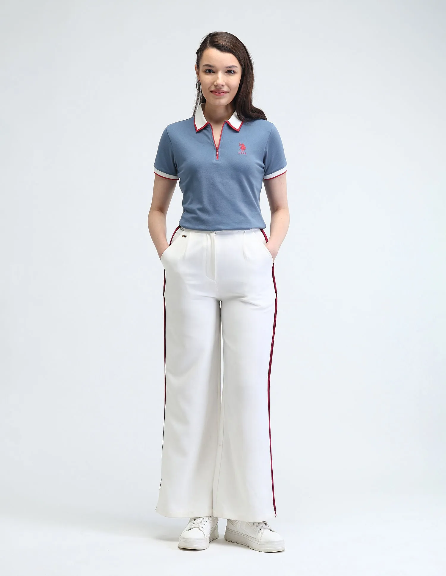 Contrast Collar Tipped Polo Shirt