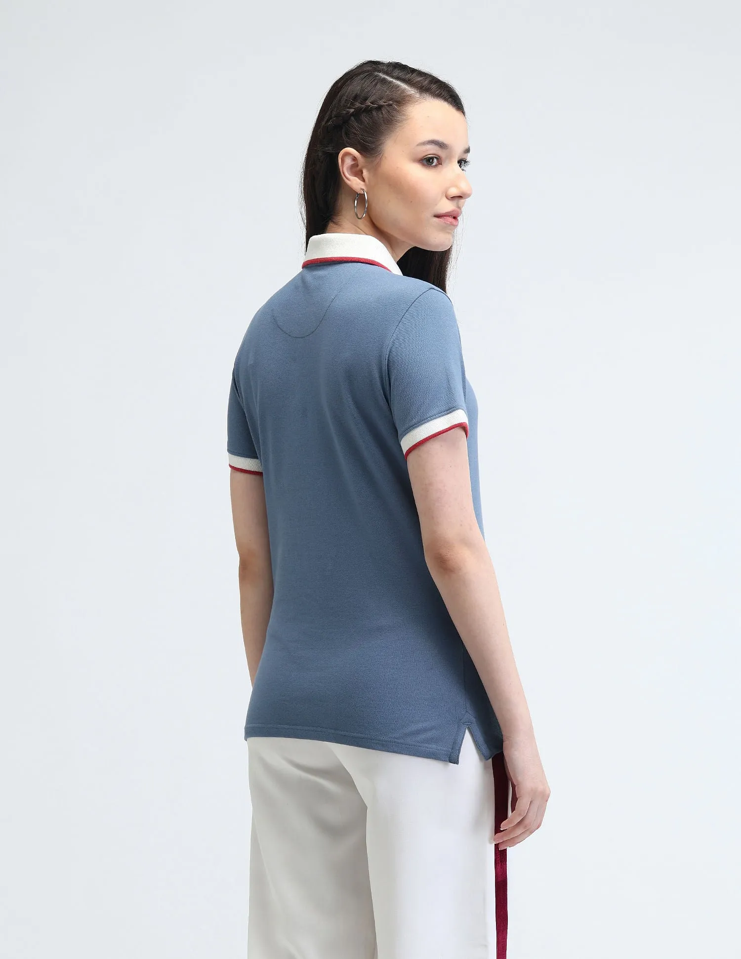 Contrast Collar Tipped Polo Shirt