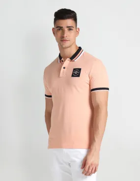 Contrast Detail Muscle Fit Polo Shirt