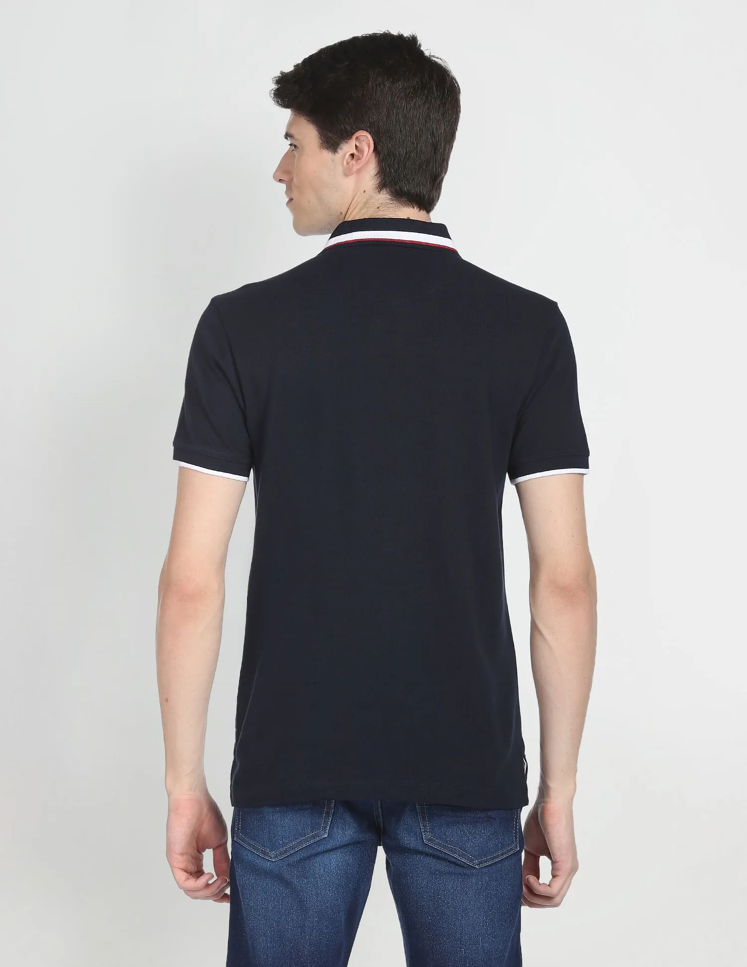 Contrast Placket Pique Polo Shirt