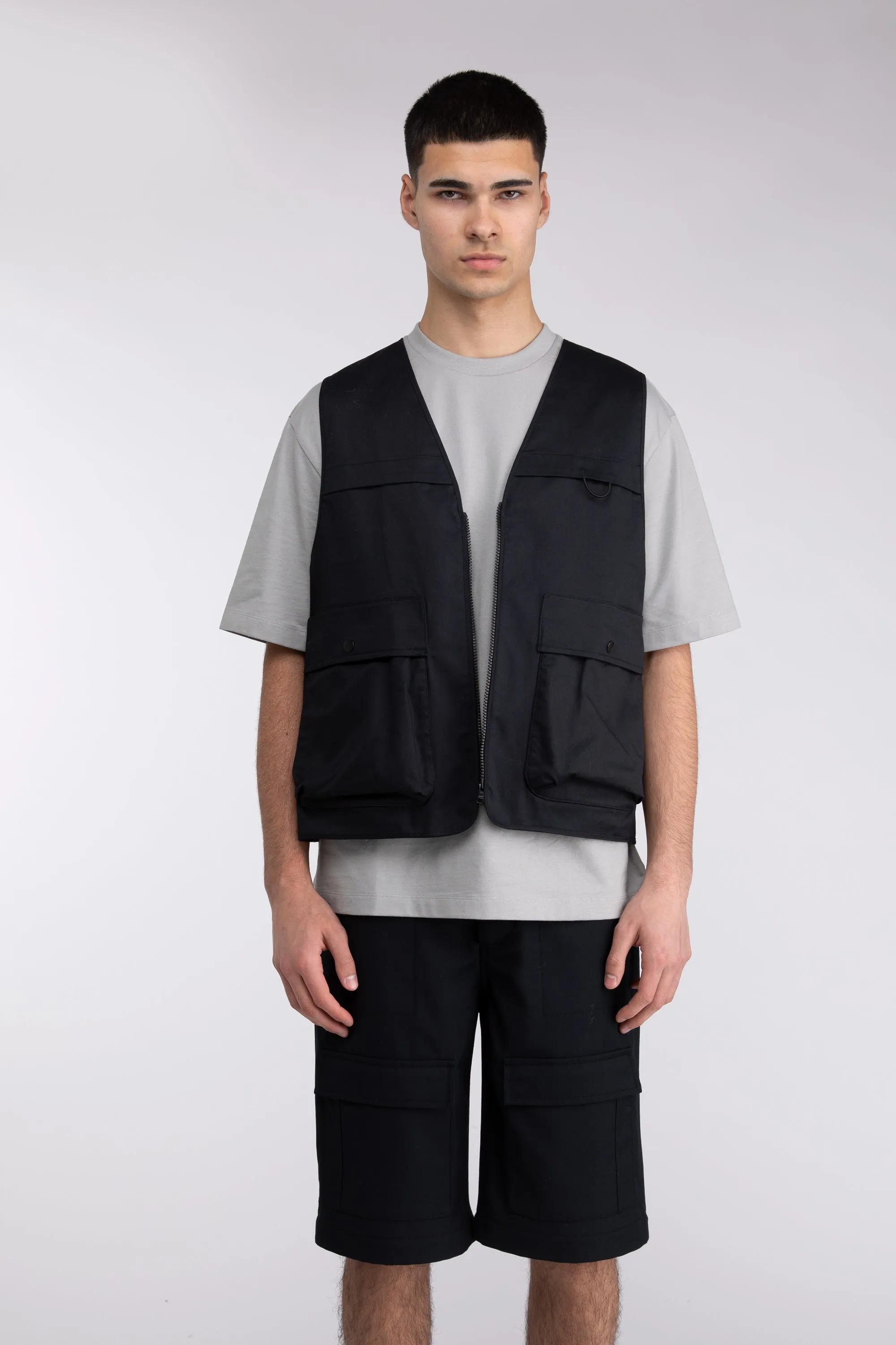 COTTON-TWILL CARGO UTILITY VEST