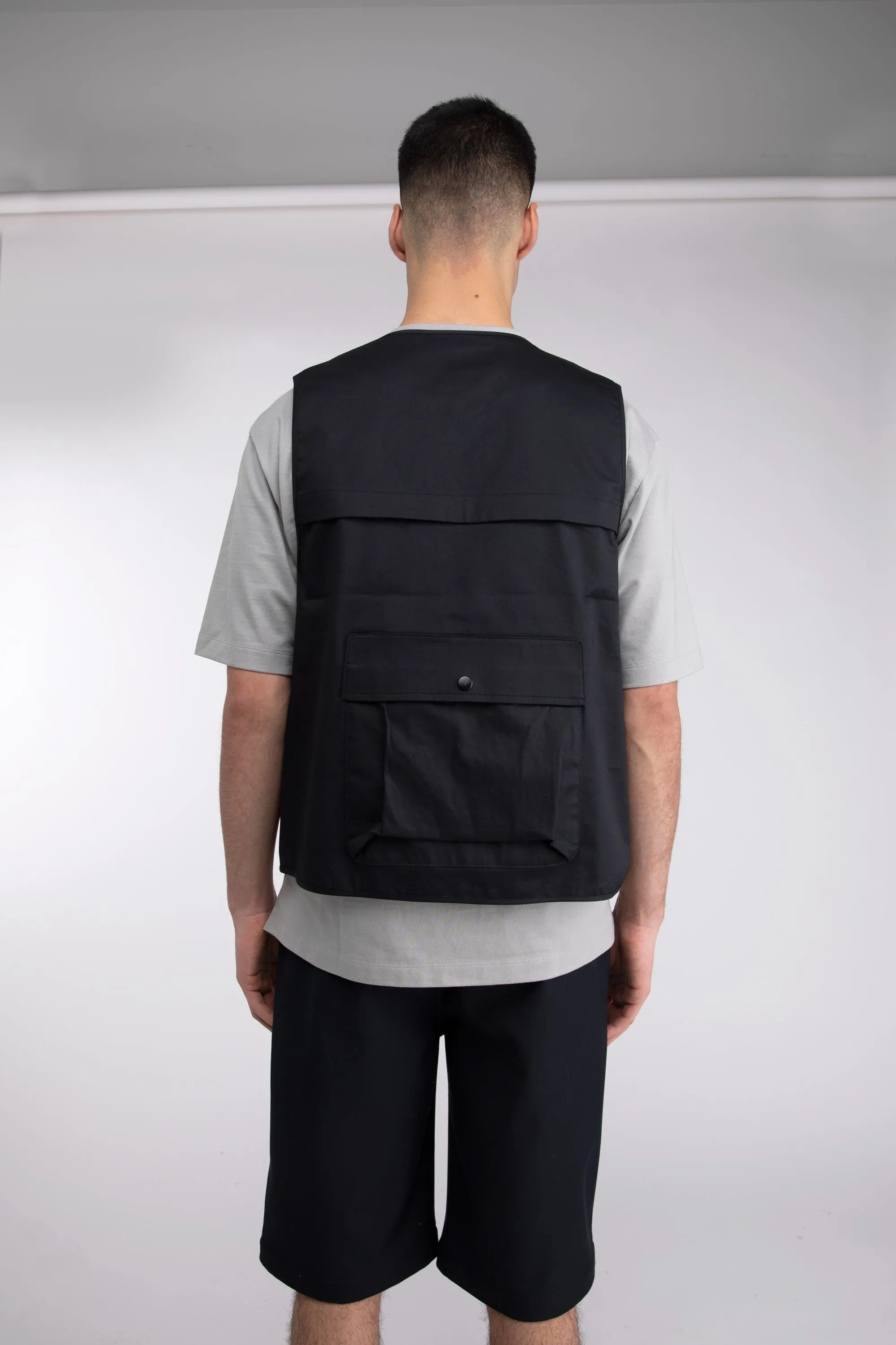 COTTON-TWILL CARGO UTILITY VEST