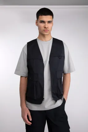 COTTON-TWILL CARGO UTILITY VEST