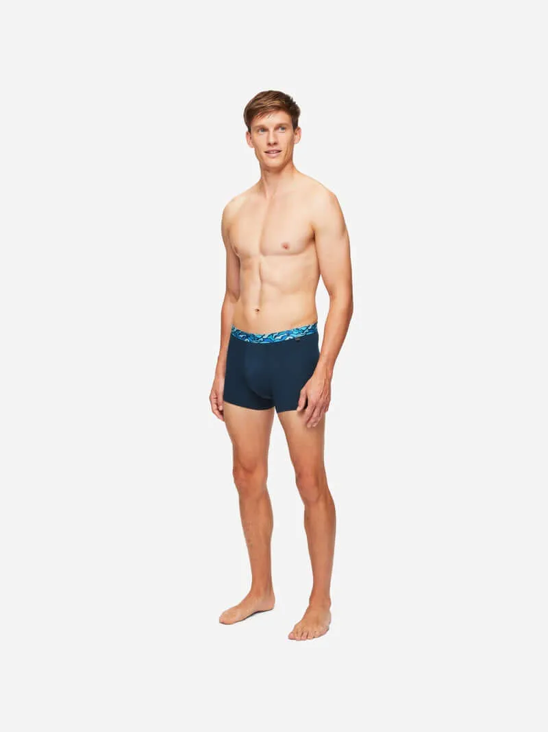 Derek Rose Men's Boxer Briefs Band 58 Pima Cotton Stretch Navy