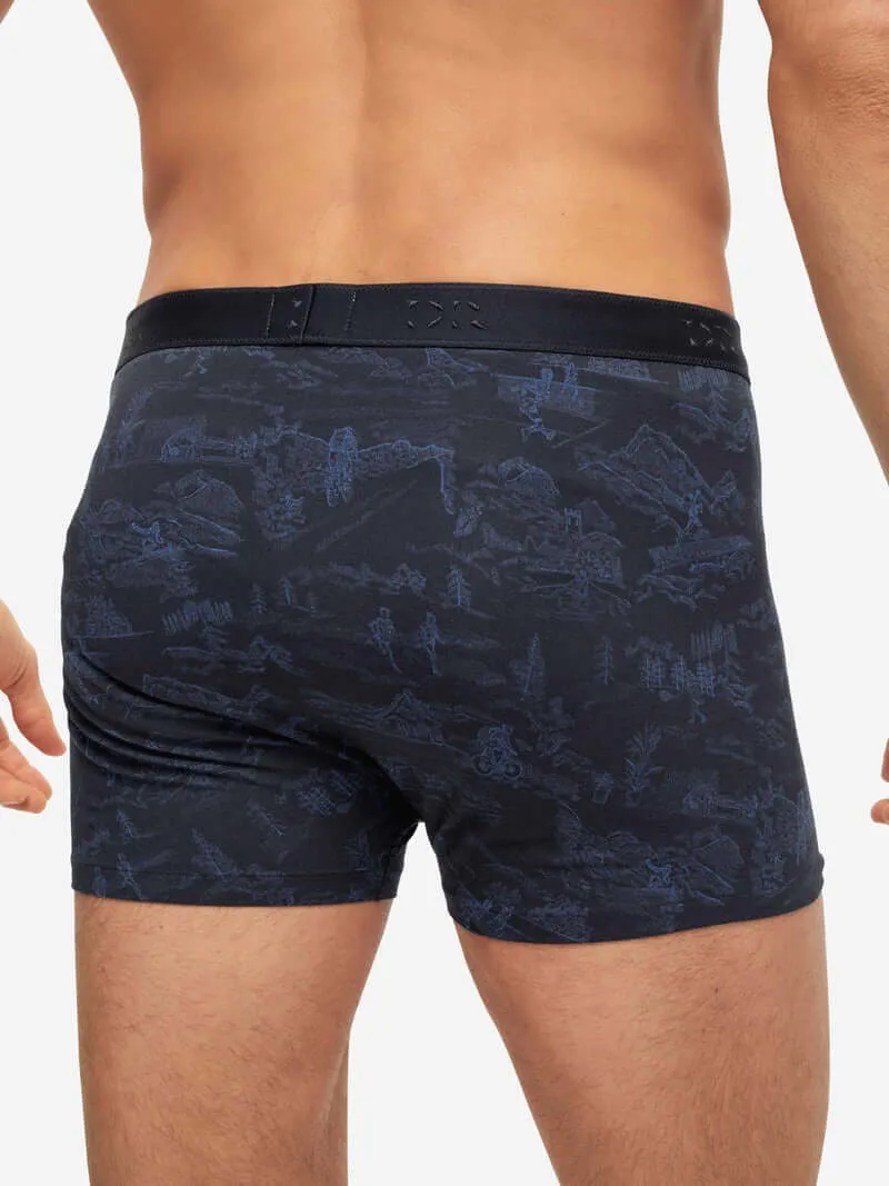 Derek Rose Men's Boxer Briefs Tolie 7 Pima Cotton Stretch Navy