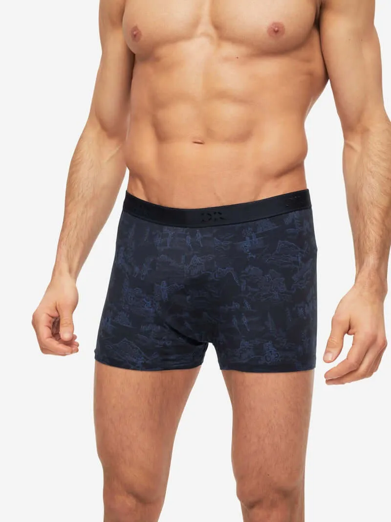 Derek Rose Men's Boxer Briefs Tolie 7 Pima Cotton Stretch Navy