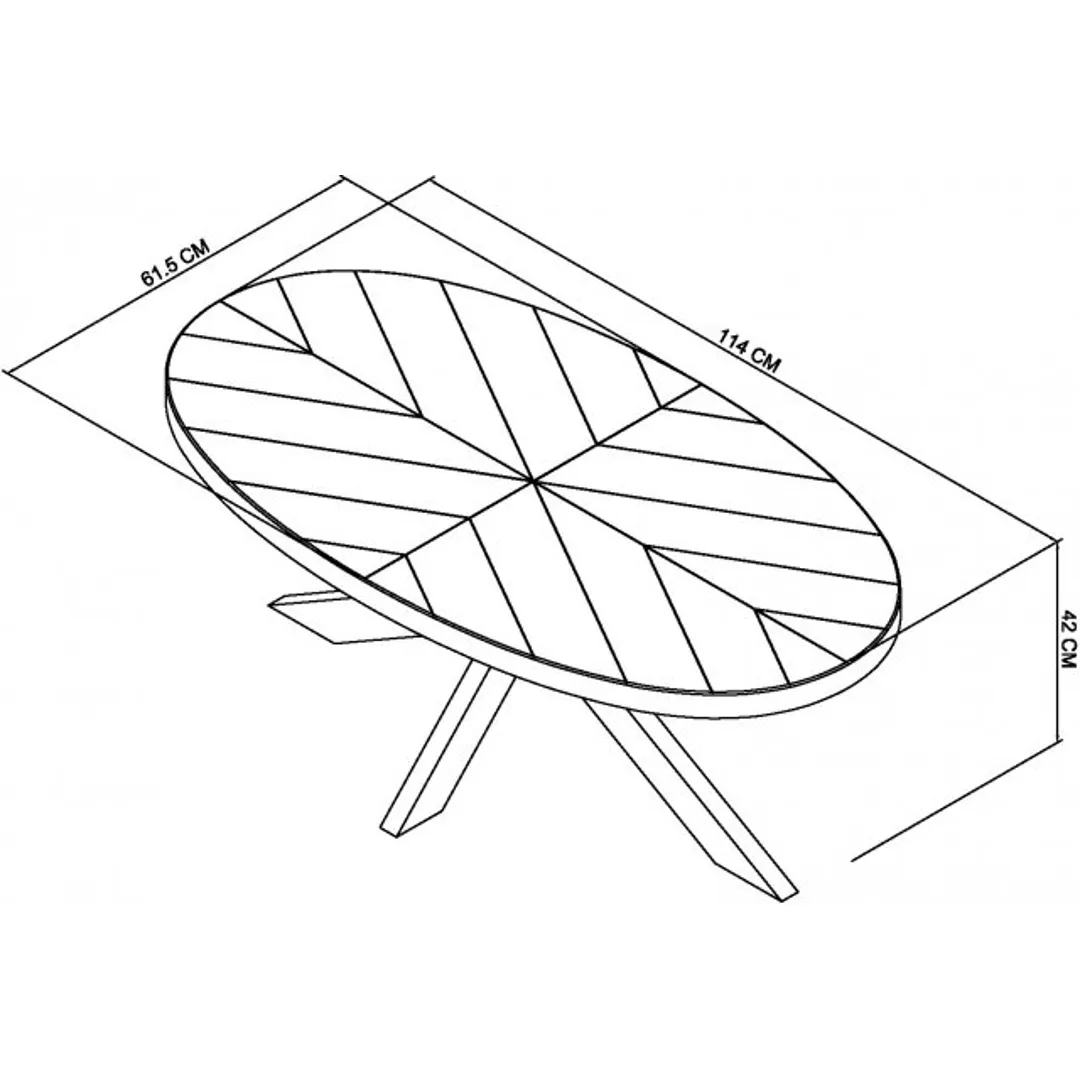 Ellipse Rustic Oak Coffee Table