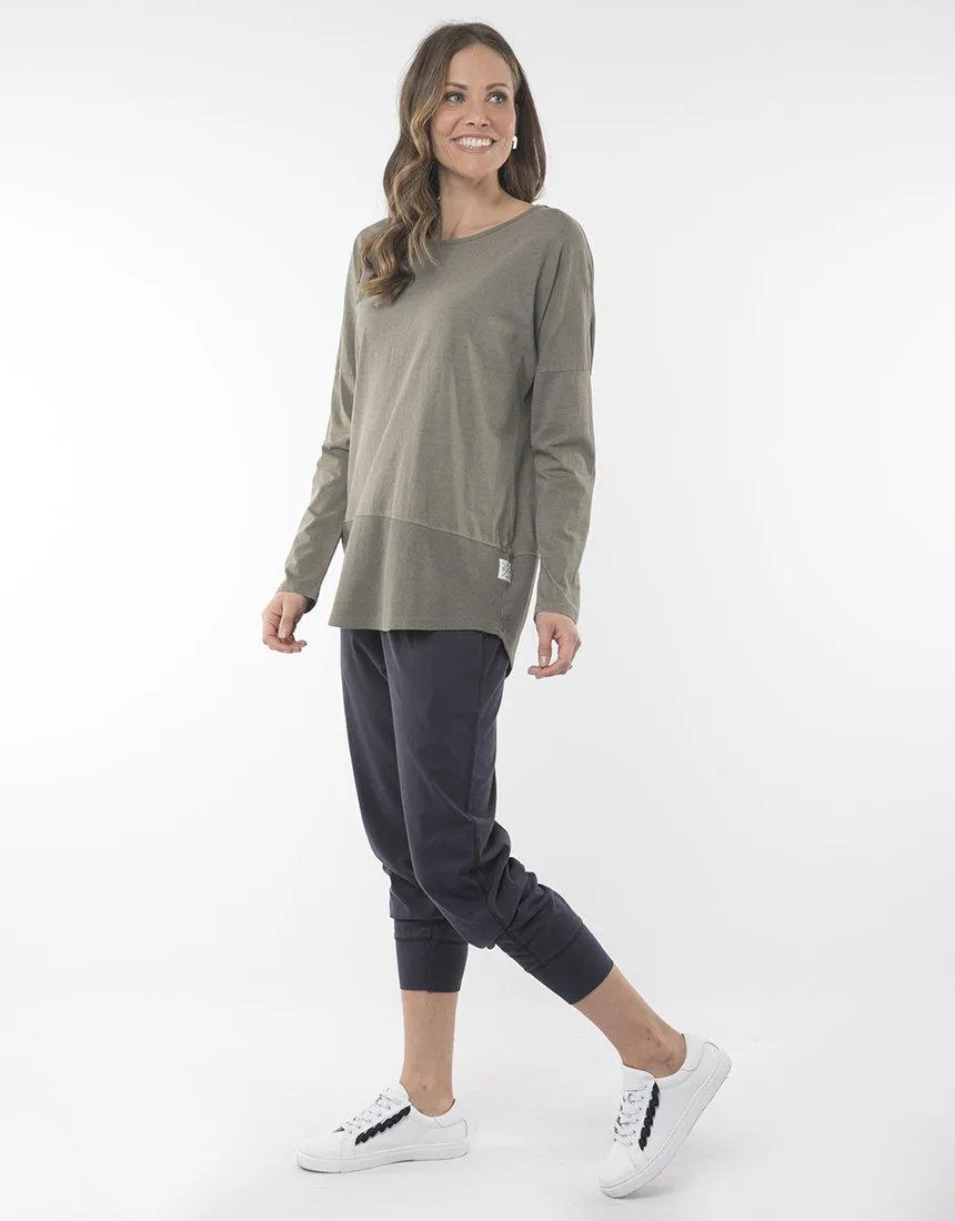 Fundamental Long Sleeve Rib Tee - Khaki