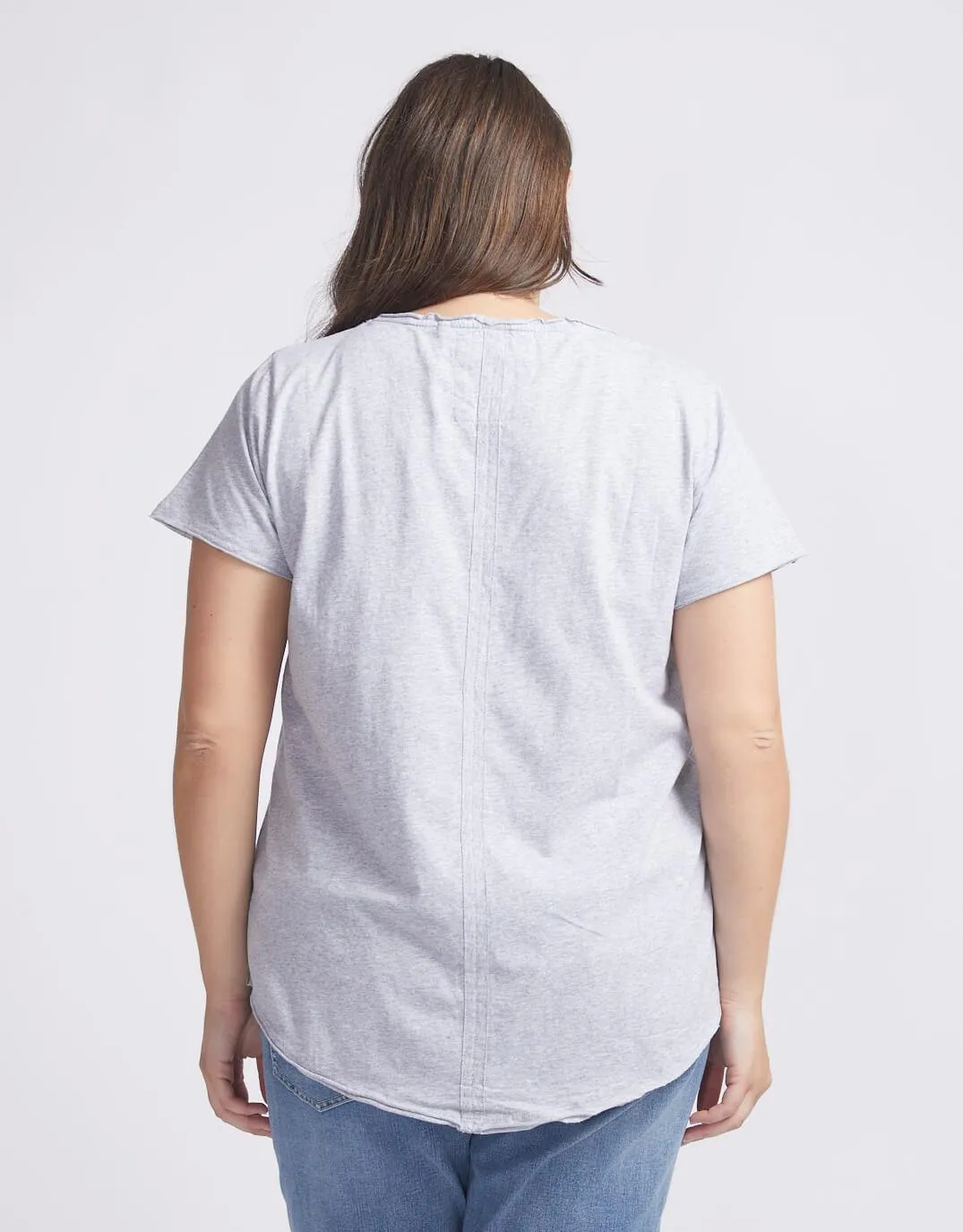 Fundamental Vee Tee - Grey Marle