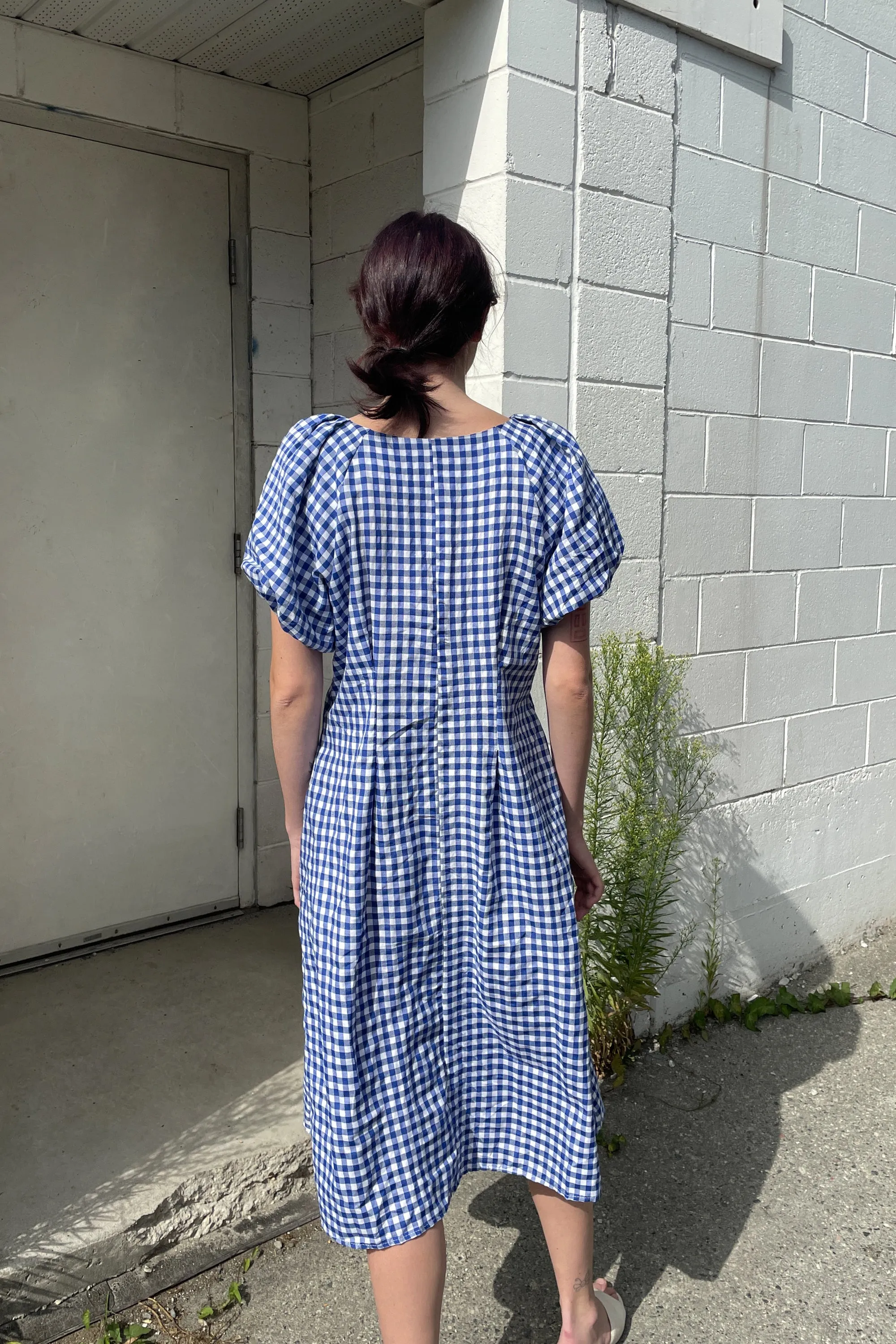 GINGHAM BUTTON UP DRESS