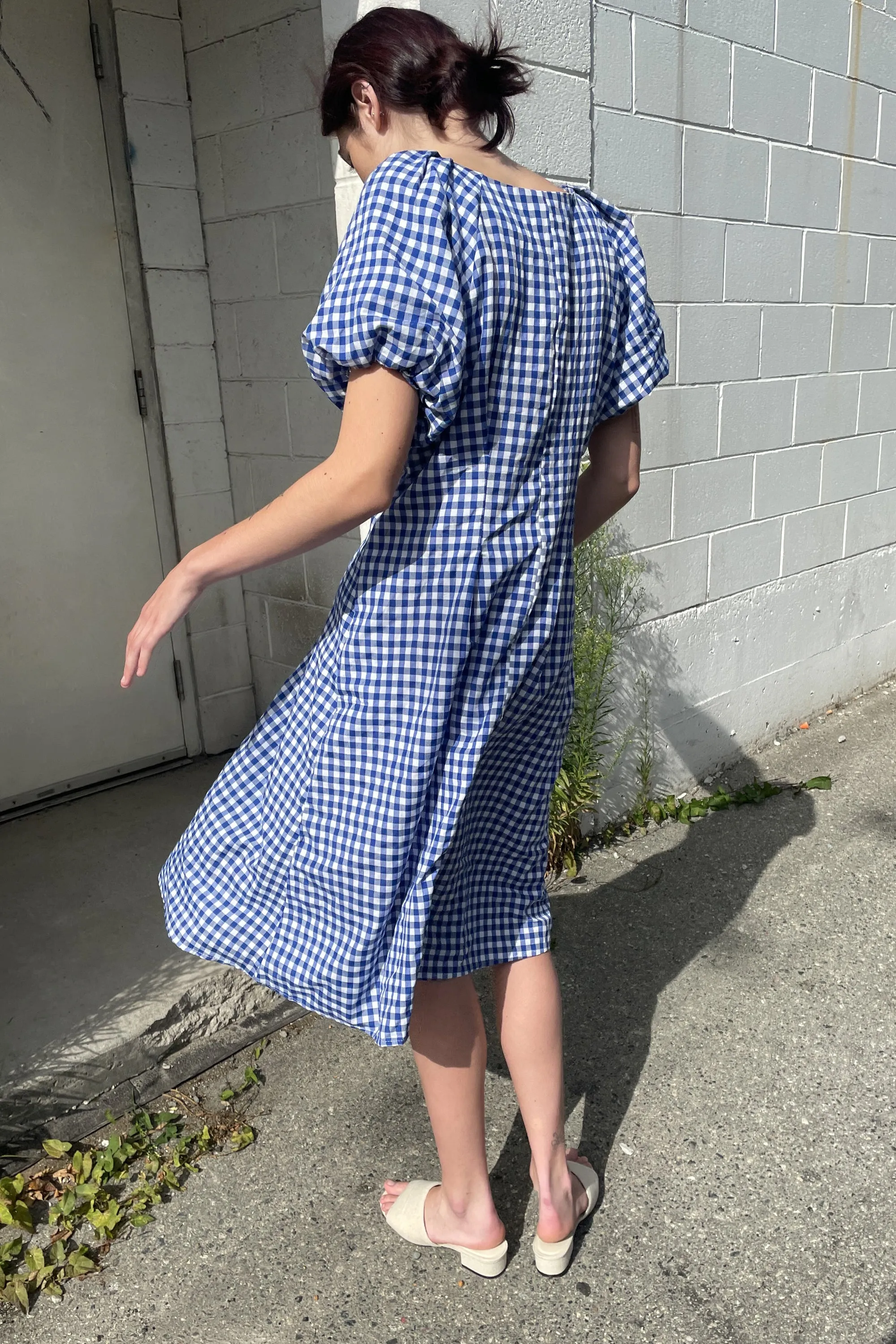 GINGHAM BUTTON UP DRESS