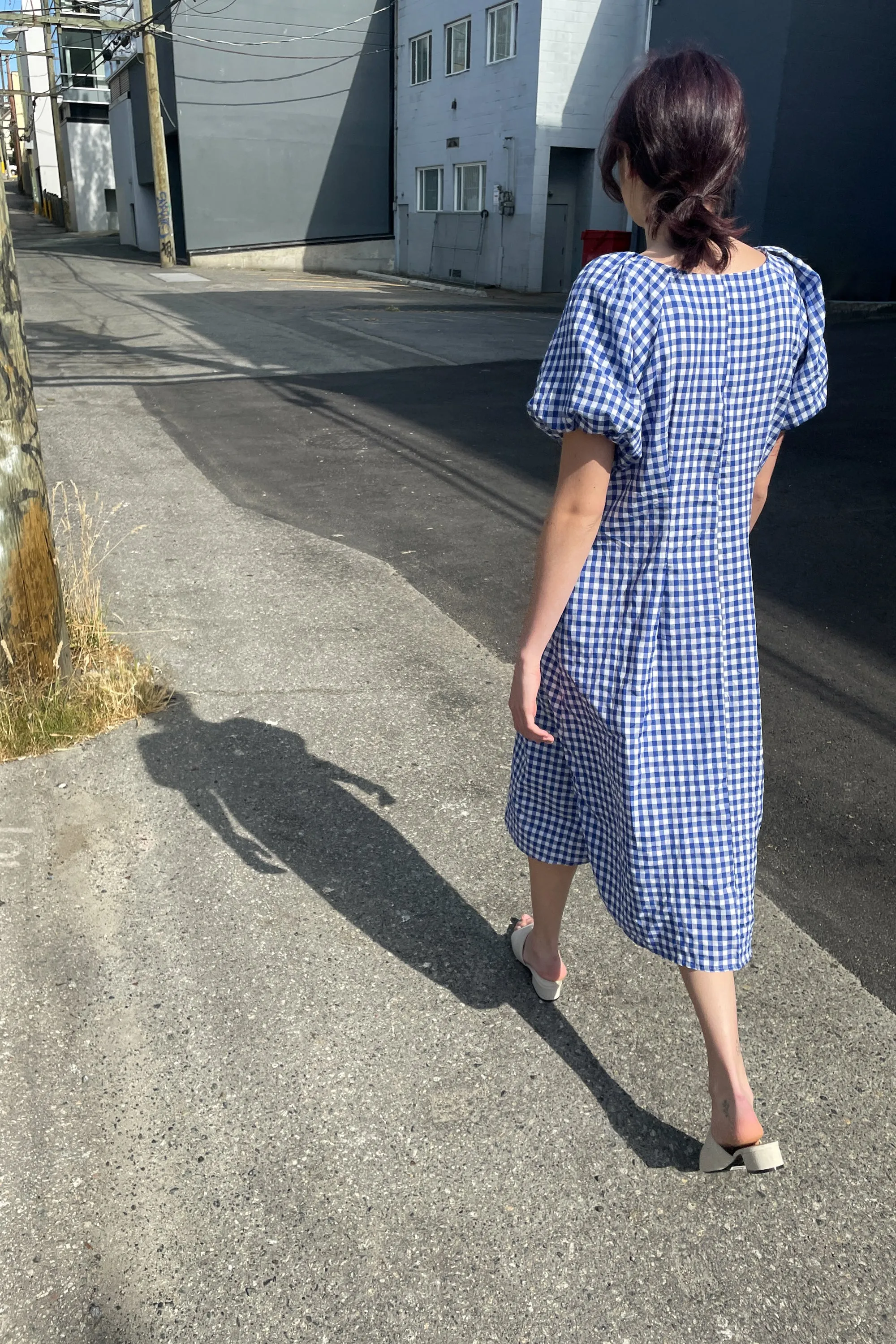 GINGHAM BUTTON UP DRESS