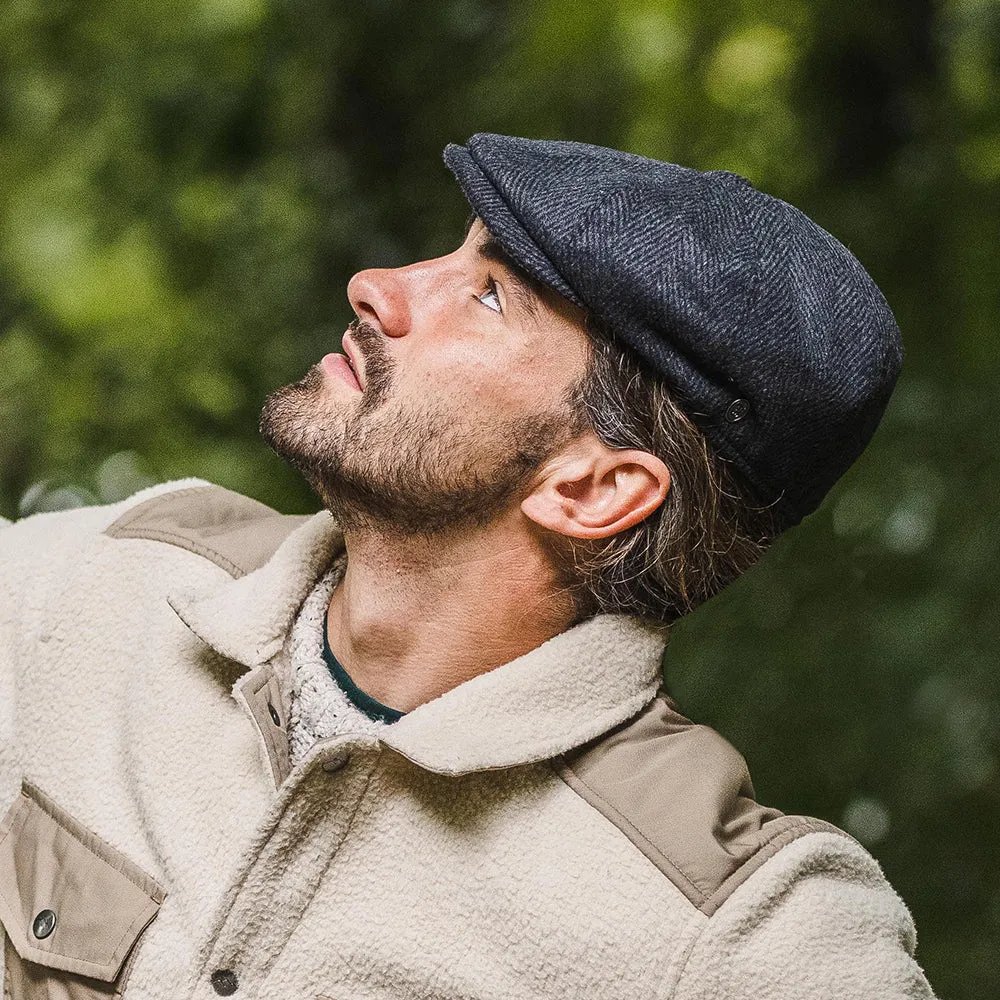 Herringbone Newsboy Cap Charcoal Wholesale Pack