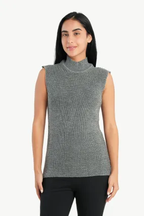 High Neck Ribbed Pullover