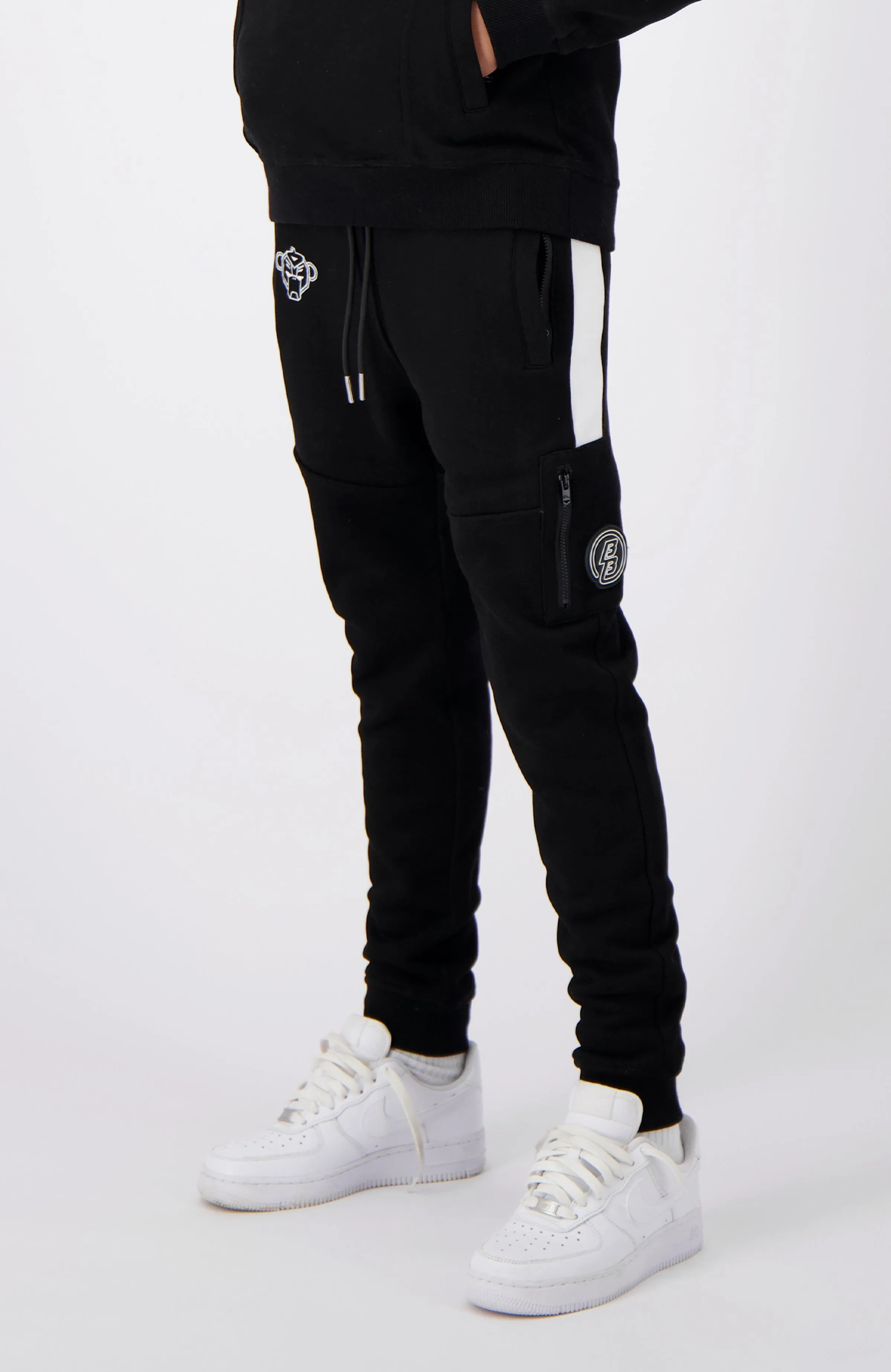 JR. STRIPE SWEATPANTS | Black