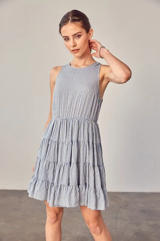 KAIA GINGHAM TIERED DRESS [ONLINE EXCLUSIVE]