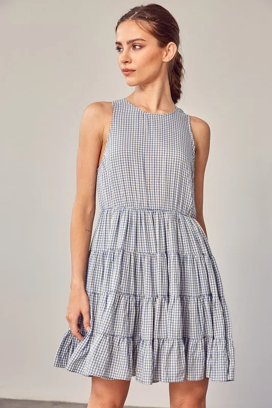 KAIA GINGHAM TIERED DRESS [ONLINE EXCLUSIVE]