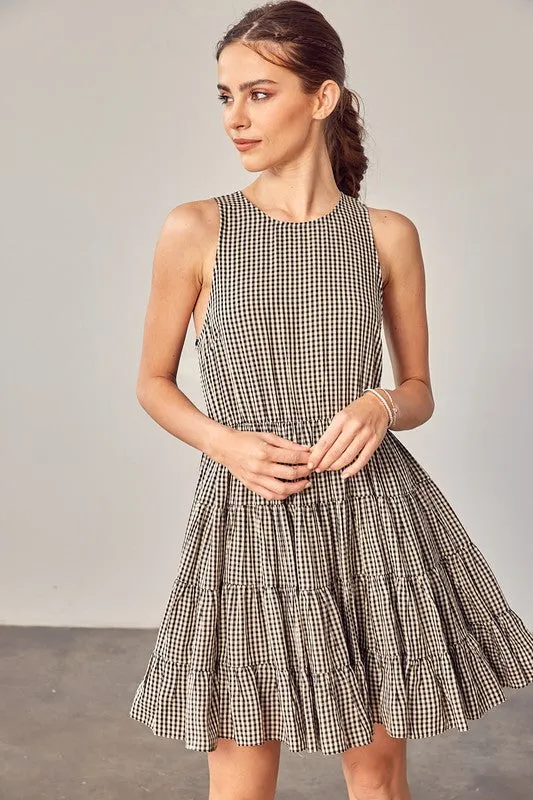 KAIA GINGHAM TIERED DRESS [ONLINE EXCLUSIVE]