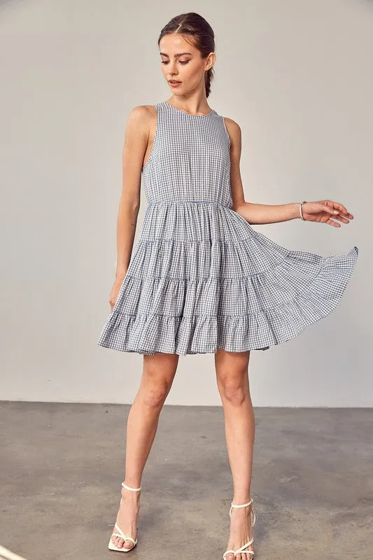 KAIA GINGHAM TIERED DRESS [ONLINE EXCLUSIVE]