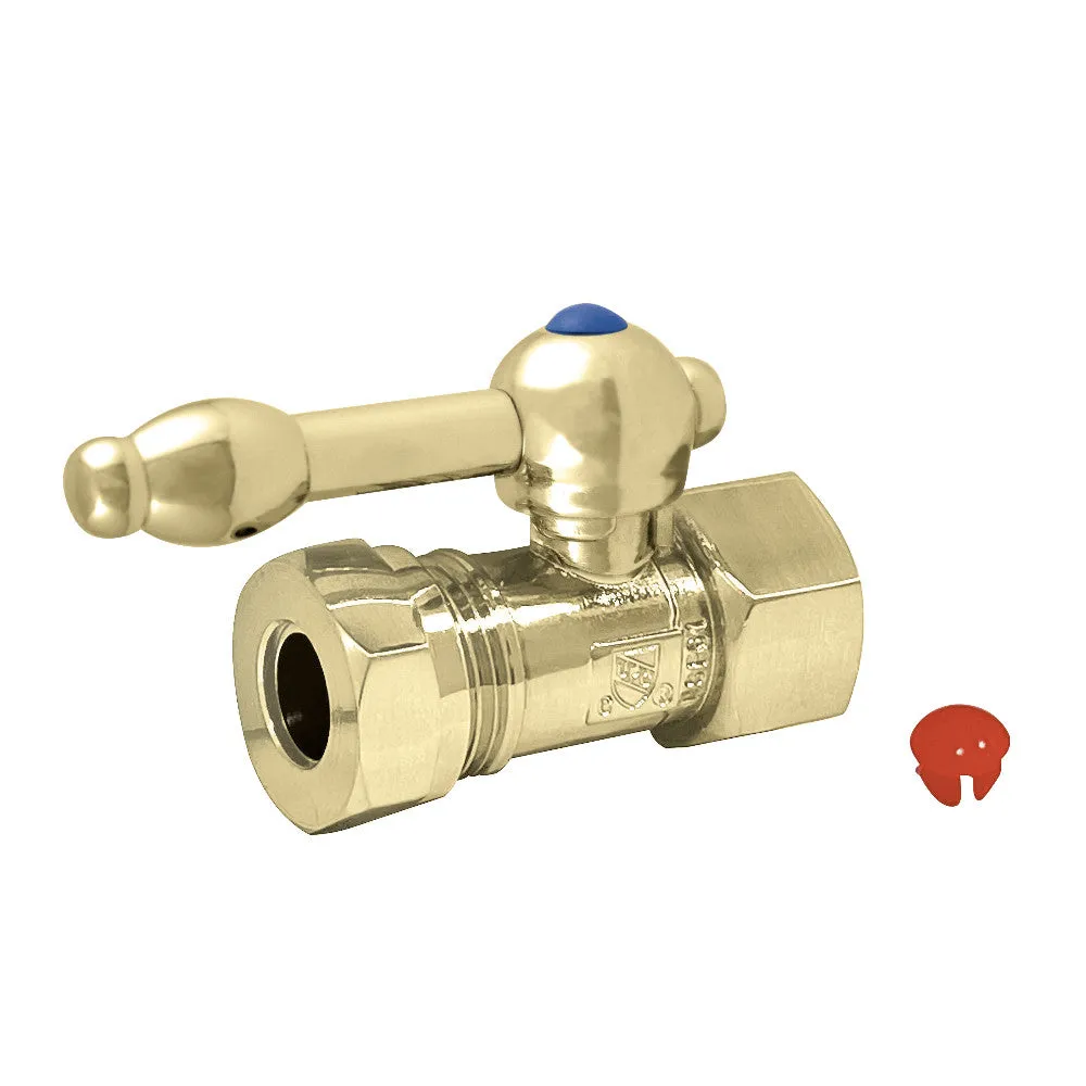 Kingston Brass CC44158KL 1/2 FIP x 1/2 or 7/16 Slip Joint Straight Shut-Off Valve,