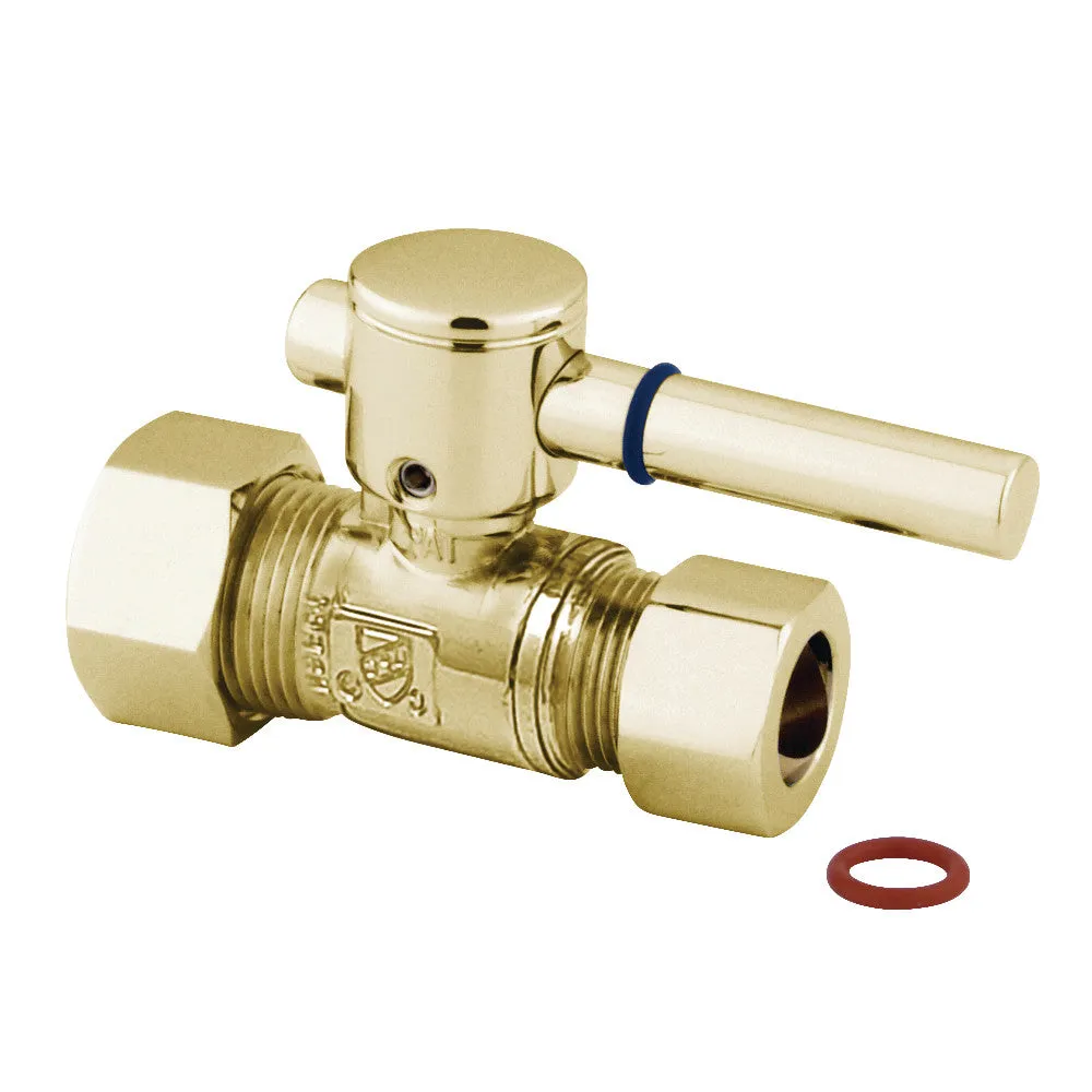 Kingston Brass CC44451DL 5/8 OD Comp X 1/2 OD Comp Straight Shut-Off Valve, Polished Chrome