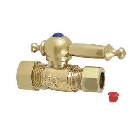 Kingston Brass CC44452TL 5/8 OD Comp X 1/2 OD Comp Straight Shut-Off Valve,