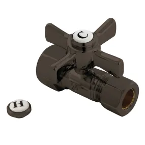 Kingston Brass CC44455ZX 5/8 O.D. Comp x 1/2 O.D. Comp Quarter-Turn Straight Shut-Off Valve, Oil Rubbed Bronze