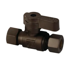 Kingston Brass KF3330ORB 3/8 Swivel x 3/8 O.D. Comp Straight Shut-Off Valve, Oil Rubbed Bronze