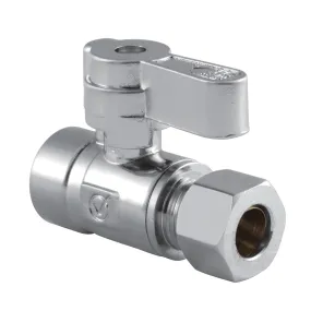 Kingston Brass KF4325 1/2 Sweat x 3/8 O.D. Comp Quarter-Turn Straight Shut-Off Valve, Polished Chrome