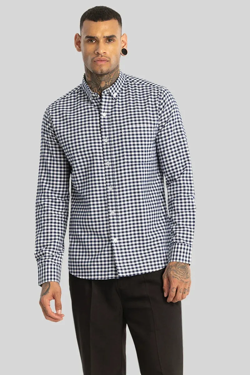 Navy Gingham Checks Shirt