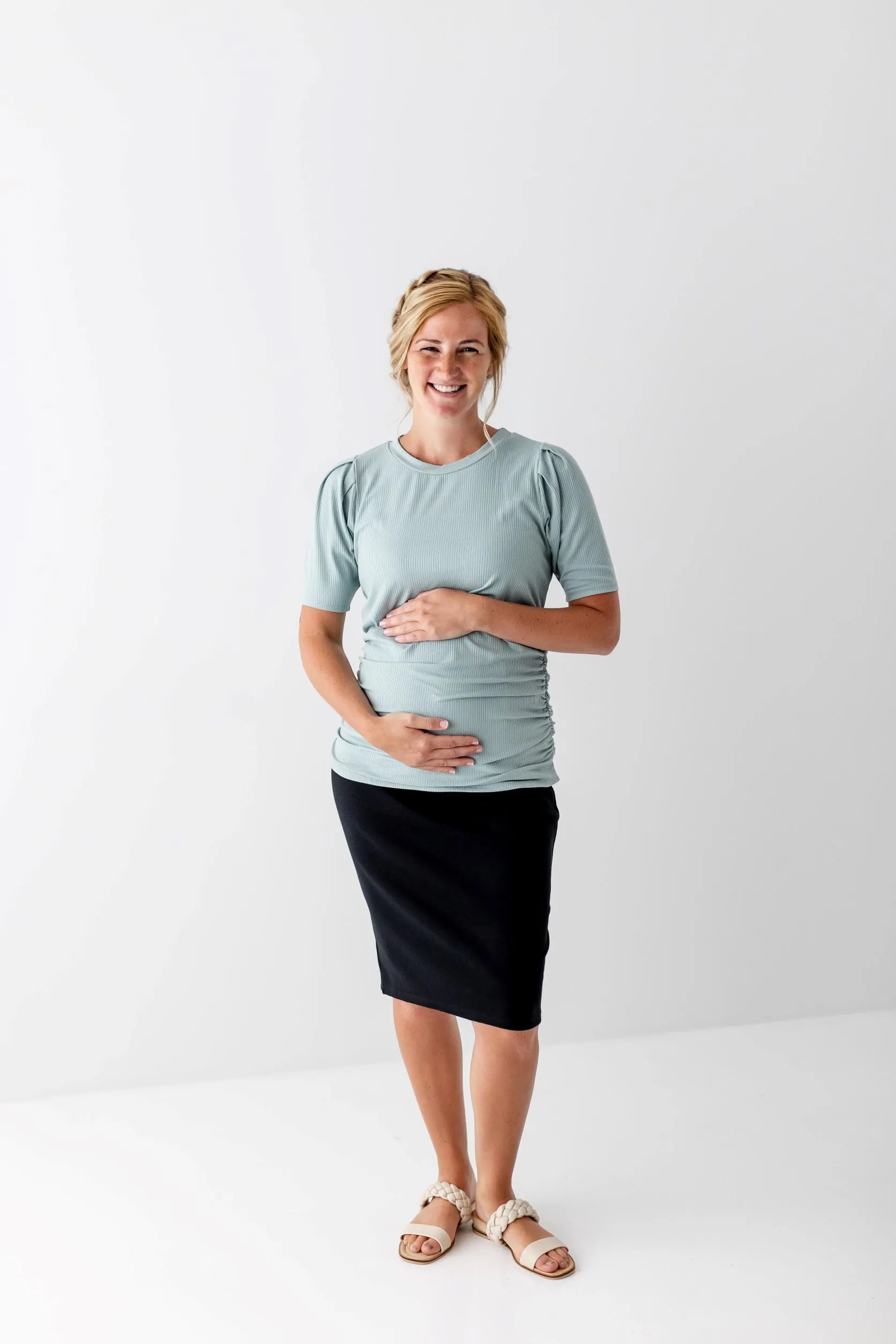 'Nicole' Maternity Ponte Knit Skirt