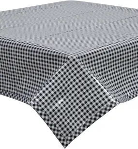 Odd Sized Gingham Black Oilcloth Tablecloths